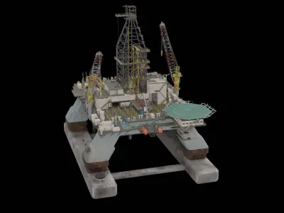 Oil Platform 3D model 7