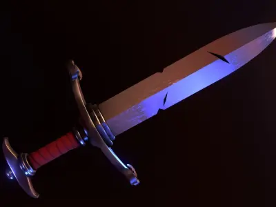 LowPoly Dagger sword Low-poly 3D model