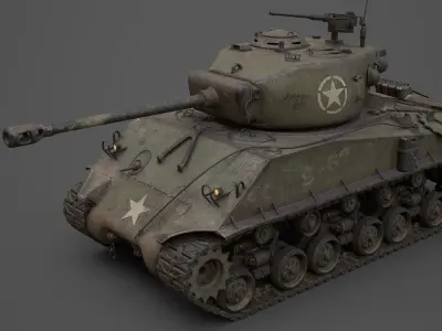 sherman M4 Low-poly 3D model