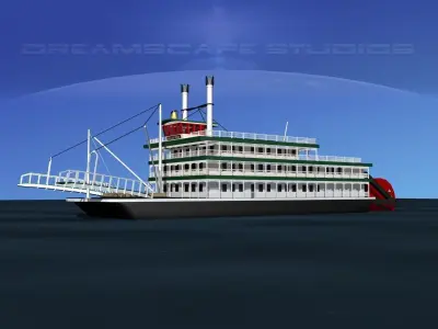 Stern Wheeler River Boat 3D model