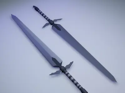 Sword 3d model low poly Low-poly 3D model