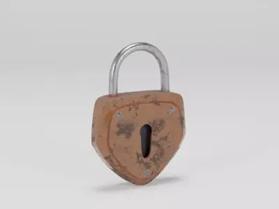 Rusty Old Vintage Padlock Low-poly 3D model