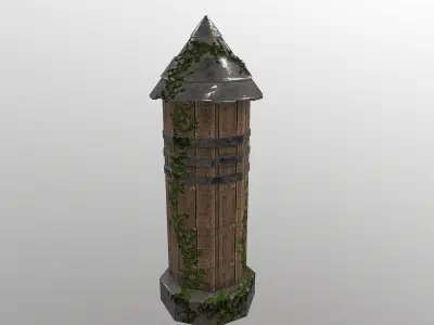 Grain Warehouse Low-poly 3D model