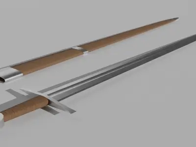 Knightly Arming Sword Low-poly 3D model