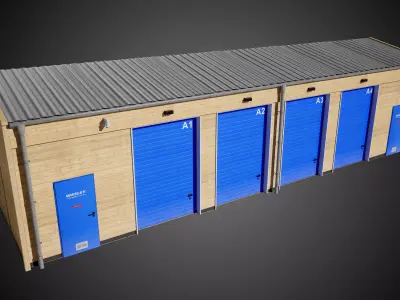 Modular Storage Industrial Building Low-poly 3D model