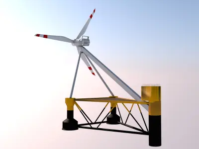 Offshore Floating Wind Turbine 3D model