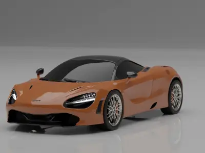 mclaren 720s 2017 yellow 3D model