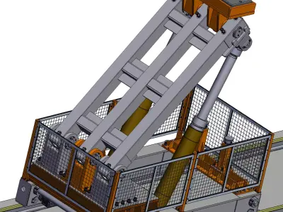 Heavy-duty mobile rotary lifting platform 3D model