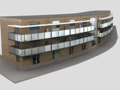 Realistic European City Block Building 39 Low-poly 3D model
