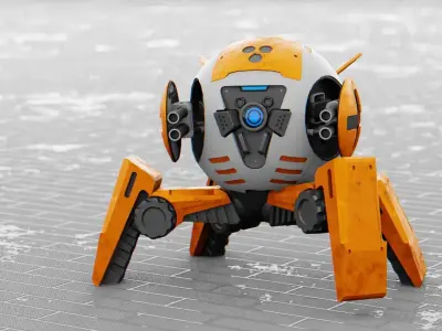 BATTLE DROID AERO  RIGGED Free 3D model