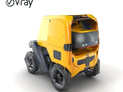 Autonomous Delivery Robot Compact Model Pack Low-poly 3D model