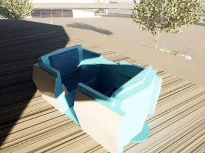 PeopleMover Cart Low-poly 3D model