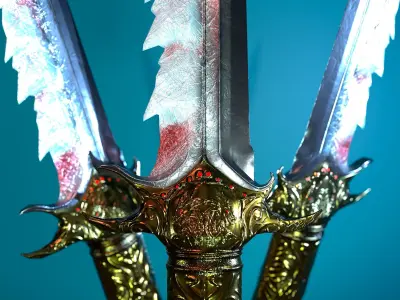 Ice Dagger Low-poly 3D model