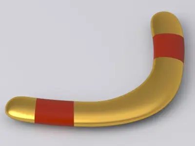 Boomerang gold 3D model