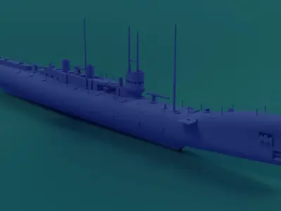 HMS K4 Low-poly 3D model