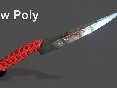 Knife Low-poly 3D model 34