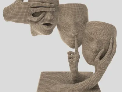 Decorative statue of thinking 3D print model