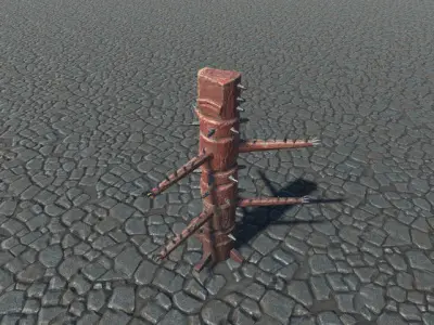 Wooden Dummy Low-poly 3D model
