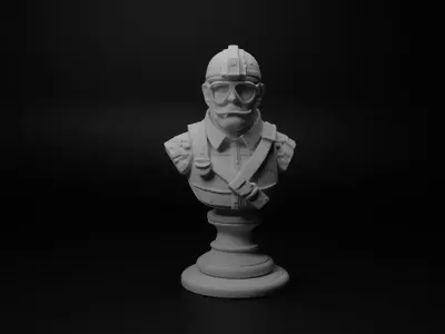 Underwater Soldier Bust Chess 3D print model buy