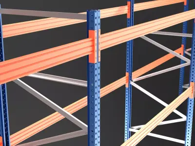 Warehouse Rack Storage 01 Low-poly 3D model purchase