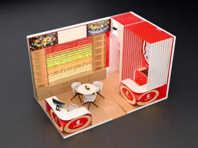 Modern Exhibition Stall Design 3x5m Height 3m 3D model