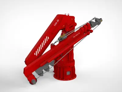 4-ton manipulator crane with articulated boom 3D model