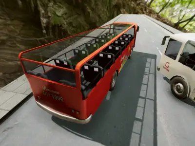 City Tour Bus Low-poly 3D model