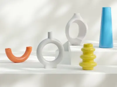 Vase boho style Collection for aesthetic household scene Free 3D model
