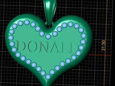 Diamond Halo Personalized Jewelry 3D print model