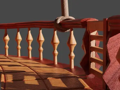 Fantasy Hot Air Balloon Low-poly 3D model purchase