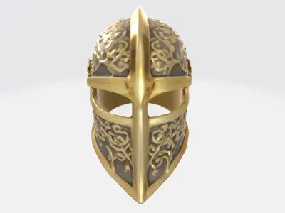 Medieval Knight Helmet Low-poly 3D model
