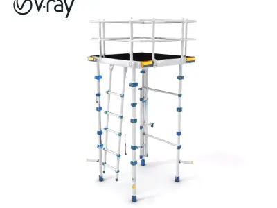 Modular Scaffold Ladder Heavy-Duty Metal Design model pack Low-poly 3D model