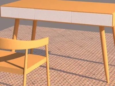 Modern Office Desk - High-Quality CGI Model 3D model