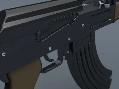 Realistic AK47 Assault Rifle 3D model