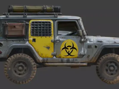 Post Apocalyptic Off Road Jeep 3D Model V04 Low-poly 3D model
