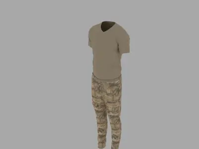 Military Uniform Low-poly 3D model