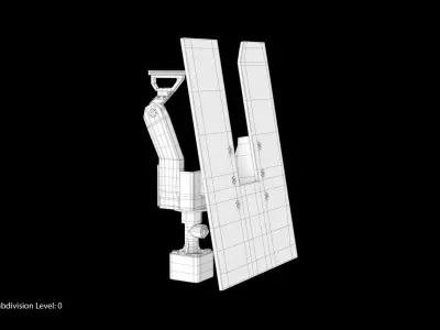 Minigun M134 Mount System Clean Low-poly 3D model