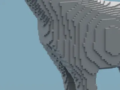 Voxel Giraffe Low-poly 3D model