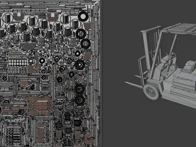 Forklift Low-poly 3D model