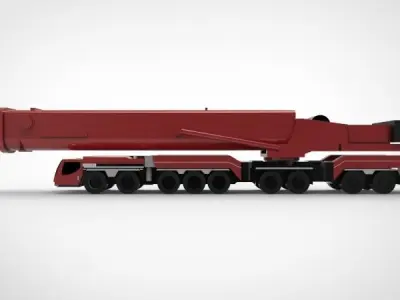 heavy mobile crane Low-poly 3D model