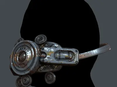 Helmet gas mask scifi military combat Low-poly 3D model Low-poly 3D model