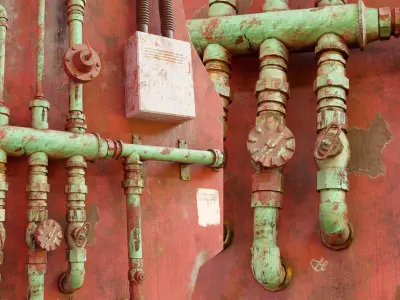 Grungy industrial Pipes  3D model