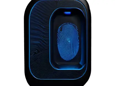 Futuristic Biometric Fingerprint Scanner 3D model