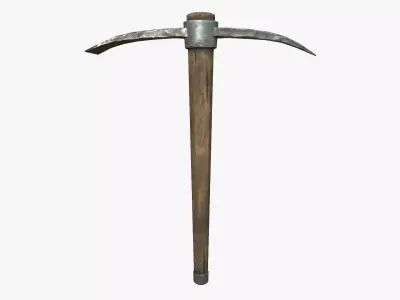 Pickaxe wooden axe Low-poly 3D model