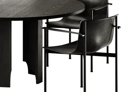 Mokko Acer Dining Table and Lema Ombra Chair 3D model