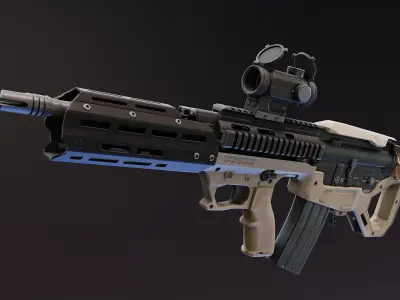 Bullpup AR Rifle Kit Low-poly 3D model