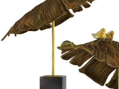Deco Object Birds Banana Leaf 3D model