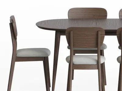 Dining Set 12 3D model buy
