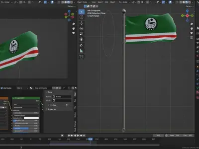 Animated Ichkeria Flag 3D model