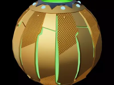 Green goblin pumpkin bomb Low-poly 3D model